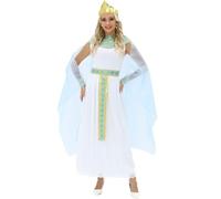 Generisch Vestido de noche para mujer, diosa romana, para Halloween, con vestido, disfraz de fiesta de reina egipcia, vestido de noche, Cleopatra, faraón, disfraz para mujer, Azul claro, XL