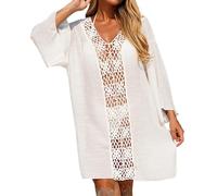 Generisch Vestido de playa de verano para mujer, ligero y transparente, cubierta de bikini holgado, para vacaciones en la playa, piscina, vestido de verano, cómodo, playa, vacaciones, ocio, poncho de