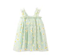 Generisch Vestido de princesa para niños pequeños, sin mangas, tutú, playa, bebé, margaritas, vestidos de fiesta, tul, flores, vestidos de playa, 16 años, vestido de verano para niñas, verde, 12-18