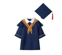 Generisch Vestido de rendimiento de etapa de pregrado de graduación con sombrero para eventos solemnes (amarillo, 2-3 años)