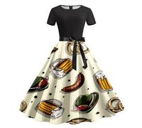 Generisch Vestido de tirolesa para mujer, estilo retro, estilo tirolesa, traje tradicional tirolés, conjuntos completos para Oktoberfest, vestido festivo, blusa tirolesa, vestido maxi, Gris claro., M