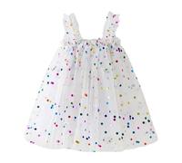 Generisch Vestido de tul sin mangas para niñas pequeñas como disfraz de princesa para fiestas de baile, fiestas de vacaciones, color blanco, 3-4 años