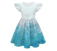 Generisch Vestido de verano casual colorido de seda de leche para niñas con mangas con volantes para niña niña negra 140, c, 7-8 años