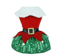 Generisch Vestido festivo de Navidad para perros para fiestas festivas con diseño de Papá Noel (rojo, XL)