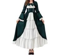 Generisch Vestido medieval de Halloween para mujer, disfraz de carnaval de estilo victoriano, talle alto, carnaval, caballero, vestido vintage en estilo de princesa renacentista