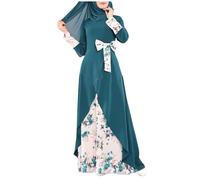 Generisch Vestido musulmán de manga larga para mujer, suéter Abaya, ropa de oración con diseño elegante, tela de alta calidad, ideal para devociones diarias ocasiones especiales, verde, XXL