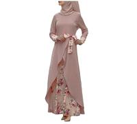 Generisch Vestido musulmán de manga larga para mujer, suéter Abaya, ropa de oración con diseño elegante, tela de alta calidad, ideal para devociones diarias ocasiones especiales, Rosa., XXL