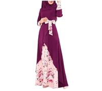 Generisch Vestido musulmán de manga larga para mujer, suéter Abaya, ropa de oración con diseño elegante, tela de alta calidad, ideal para devociones diarias ocasiones especiales, rojo, L