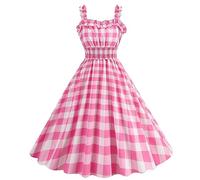 Generisch Vestido Rockabilly para mujer, estilo años 50, 60, vintage, vestido de cóctel, enagua roja, con lunares blancos, disfraz festivo para invitados de boda