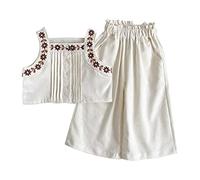 Generisch Vestido sin mangas de algodón para niña con estampado de un solo color suave y cómodo ropa diaria para días activos, a, 3-4 años