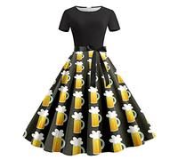 Generisch Vestido tradicional tirolés para mujer, estilo vintage, elegante, incluye delantal tiroleso, juego completo para Oktoberfest, Negro , L