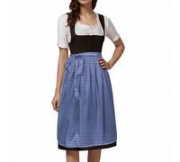 Generisch Vestido tradicional tirolés para mujer, falda tradicional mediana, delantal alemán Oktoberfest para, semidelantal con cordones, vestido tradicional de cosplay, elegante ropa histórica, azul
