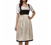 Generisch Vestido tradicional tirolés para mujer, falda tradicional mediana, delantal alemán Oktoberfest para, clásico, monocromo, delantal con cintas para cosplay, vestido de fiesta en estilo bávaro
