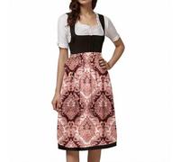 Generisch Vestido tradicional tirolés para mujer, falda tradicional mediana, delantal tiroleso, Oktoberfest alemán, estampado floral, delantal con cordones, cosplay, fiesta de cerveza, vestido de