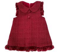 Generisch Vestidos de niña de invierno cálido chaleco de forro polar vestido Navidad fiesta diario bebé niña 2 8 años elegante cómodo suave, rojo, 7-8 años