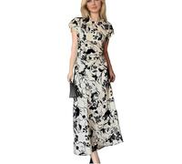 Generisch Vestidos De Noche Para Mujeres Elegante Vestido Midi De Satén De Seda Con Estampado De Textura Moderna Para Elegante Moda Casual Vestidos De Mujer Elegantes Vestidos Largos Mujeres, caqui, L