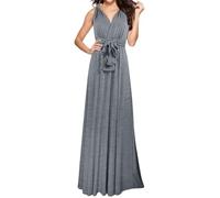 Generisch Vestidos envolventes para mujer, elegante, largo vestido de noche con cuello en V para mujer, vestido cruzado convertible para damas de honor, invitadas de boda, fiestas, ropa casual para