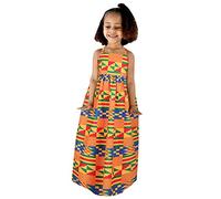 Generisch Vestidos Estilo Sin Mangas Dashiki 16Y Africano Niño Correa Tradicional Ankara Niñas Vestido de Bebé Princesa Trajes De Espalda Vestidos De Niñas Más Largo, naranja, 1-2 años