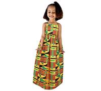 Generisch Vestidos Estilo Sin Mangas Dashiki 16Y Africano Niño Correa Tradicional Ankara Niñas Vestido de Bebé Princesa Trajes De Espalda Vestidos De Niñas Más Largo, amarillo, 1-2 años