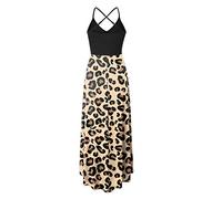 Generisch Vestidos maxi de verano para mujer vestido de moda para mujer con cuello en V acento espalda sin mangas vestido de verano casual con cinturón atractivo elegancia vestidos de verano, J., XXL