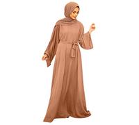 Generisch Vestidos musulmanes de mujer de manga larga islámica turca vestido de oración turco elegante islámico Abaya Kaftan Robe Medio Oriente Árabe Ropa, beige, XL