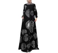 Generisch Vestidos musulmanes para mujer, boda, islam, tallas grandes, modernas, abaya, túnicas elegantes de manga larga, de color sólido, holgado, árabe, islámica, ropa de oración para mujeres
