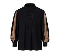 Generisch Viking Camisa con cordones para hombre, camisa medieval, manga larga, steampunk, camisa pirata victoriana, elegante, camisa tradicional pirata, camisa gótica, disfraz de vampiro, tops para