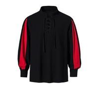 Generisch Viking Camisa con cordones para hombre, camisa medieval, manga larga, steampunk, camisa pirata victoriana, elegante, camisa tradicional pirata, camisa gótica, disfraz de vampiro, tops para