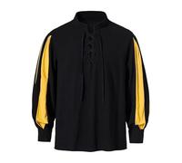 Generisch Viking Camisa con cordones para hombre, camisa medieval, manga larga, steampunk, camisa pirata victoriana, elegante, camisa tradicional pirata, camisa gótica, disfraz de vampiro, tops para