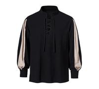 Generisch Viking Camisa con cordones para hombre, camisa medieval, manga larga, steampunk, camisa pirata victoriana, elegante, camisa tradicional pirata, camisa gótica, disfraz de vampiro, tops para