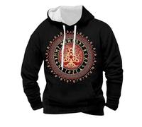 Generisch Viking Hoody - Sudadera con capucha para hombre, diseño de mitología nórdica, sudadera medieval, sudadera con capucha con estampado vikingo, diseño de criaturas míticas Odin Y2K, S2 Negro, M