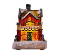 Generisch Villaggio Di Natale Innevato Illuminato - Mini Casa In Resina con LED, Decorazioni per Interni, Escritorio, Festivales, Vetrine, Mensole E Finestre | Addobbi Natalizi Atmosfera