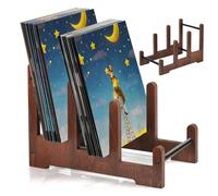 Generisch Vinilo Record Storage, Wood Album Display Organizer, 9.45x14.57x10.63 pulgadas, Photo Shelf Stand, Layer Desktop Rack for Albums, Recipes, Collections, Living Room, Studio, Desk, Home