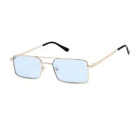 Generisch Vintage Rectangle Sunglasses Women Men Small Metal Sun Glasses Female Summer Outdoor Driving Vacation Shades, 3, talla única