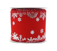 Generisch Visland Christmas Ribbons Colored Ribbon Holiday Ribbon Decorations Rustic Fabric Ribbons Crafters Holiday Ornaments 1Roll/5Yard Party Decor Para Hombres Rojo (A, A)