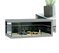 Generisch Vitrina de coche - Modelo de aparcamiento acrílico transparente con luces LED | Caja de garaje para coche | Pantalla LED a prueba de polvo Cabinet Aparcamiento Lot Stackable Vehicle Toy