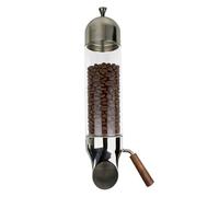 Generisch Wall-mounted Coffee Bean Dispenser, Stainless Steel Cereal Dispenser Storage Container, Glass Tube Diameter 9cm, Adjustable Bean Output, for Displaying Coffee Beans, Candy, Grains(60cm)
