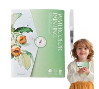 Generisch Watercolor Workbook - Libro de pintura para principiantes, para expresión artística, juego de pintura de 12 colores con pincel, guía de color de agua creativa para técnicas de color y