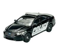 Generisch Welly Modelo Coche Compatible con Ford Police Interceptor Negro USA ca 1/24 1:24 Modelo Metal Coche Die Cast Nuevo en Caja