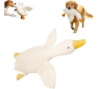 Generisch White Duck Dog Toy, Big Interactive Plush Duck Dog Toy, Realistic Duck Design Dolls, Plush Goose Toy for Dogs to Train and Play (50 cm)