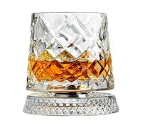 Generisch Wine Glasses - 360 Degree Rotating Base Clear Drinkwares | Old Fashion Glasses For Men Dad Father Husband Drinking Party Christmas Birthday Holiday And Others