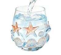 Generisch Wine Glasses | Stemless Lead-Proof Coastal 3D Sea Animal Cup