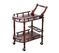 Generisch Wine Wooden Storage Trolley - Carrito de madera con 2 niveles, para cocina, comedor, baño y bar de hotel
