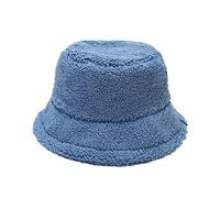 Generisch Winter Faux Cow Print Bucket Hats Damen Outdoor Warmer Sonnenhut weicher Samt Fisherman Cap Lady Panamá Female, azul, talla única