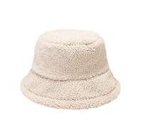 Generisch Winter Faux Cow Print Bucket Hats Damen Outdoor Warmer Sonnenhut weicher Samt Fisherman Cap Lady Panamá Female, beige, talla única