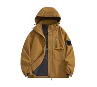 Generisch Winter Herren Jacken Warm Leichte Herrenjacke, winddicht, mit, für Wandern, Radfahren, Reisen, S 3XL Herren Winddicht (Gold, S)