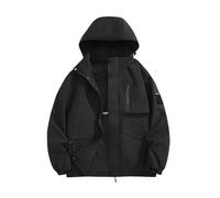 Generisch Winter Herren Jacken Warm Leichte Herrenjacke, winddicht, mit, für Wandern, Radfahren, Reisen, S 3XL Herren Winddicht (Black, XXL)