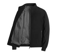 Generisch Winterjacke Fell Herren Herren Herbstjacke Business Windjacke Frühlings- und Herbsttrend Einfache Stehkragenjacke Herren Trachten Modern (Black, XXL)
