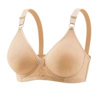 Generisch Womens No Underwire Bras Plus Size Comfort Soft Bras Supportive Bralettes Cute Breathable Wireless Bra Mi pedido, beige, 40B