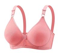 Generisch Womens No Underwire Bras Plus Size Comfort Soft Bras Supportive Bralettes Cute Breathable Wireless Bra Mi pedido, Rojo sandía, 40B